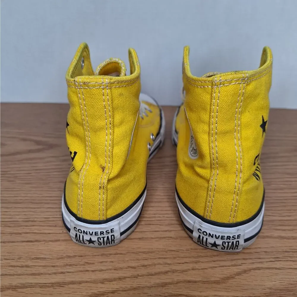 Converse Chuck Taylor All Star Big Logo High Top Sneakers Yellow (Youth Size 2)